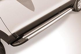Пороги алюминиевые "Luxe Silver" на Chevrolet Captiva (2013)