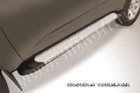Пороги алюминиевые "Optima Silver" на Chevrolet Trailblazer
