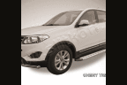 Пороги алюминиевые "Luxe Silver" на Chery Tiggo 5 - фото 5 - id-p131425145