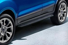 Пороги алюминиевые Optima Black 1600 черные на Ford EcoSport (2017)