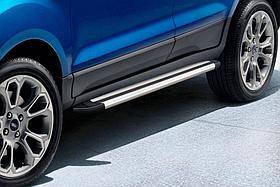 Пороги алюминиевые Luxe Silver 1600 серебристые на Ford EcoSport (2017)