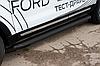 Пороги алюминиевые "Optima Black" 1800 черные Ford Explorer (2015), фото 2