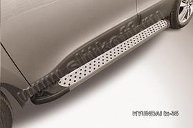 Пороги алюминиевые "Standart Silver" на Hyundai ix-35