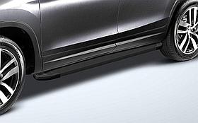 Пороги алюминиевые «Optima Black» 1800 черные на Honda Pilot 2016