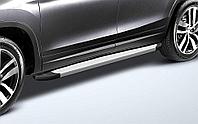 Пороги алюминиевые «Optima Silver» 1800 серебристые на Honda Pilot 2016