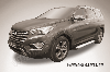 Пороги алюминиевые "Optima Silver" на Hyundai Grand Santa Fe (2014), фото 2