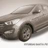 Пороги алюминиевые "Luxe Black" на Hyundai Santa Fe (2012), фото 5
