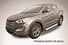 Пороги алюминиевые "Standart Silver" на Hyundai Santa Fe (2012), фото 2