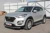 Пороги алюминиевые Luxe Silver 1700 серебристые на Hyundai Tucson (2018), фото 2