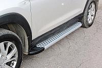 Пороги алюминиевые Standart Silver 1700 серебристые на Hyundai Tucson (2018)