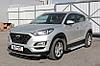 Пороги алюминиевые Standart Silver 1700 серебристые на Hyundai Tucson (2018), фото 2