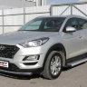 Пороги алюминиевые Standart Silver 1700 серебристые на Hyundai Tucson (2018), фото 5