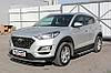 Пороги алюминиевые "Luxe Black" 1700 черные Hyundai Tucson (2018) Turbo, фото 2