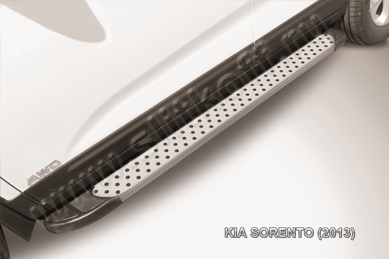 Пороги алюминиевые "Standart" на KIA Sorento (2013) - фото 1 - id-p131425291