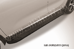 Пороги алюминиевые "Optima Black" на KIA Sorento (2015)