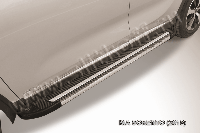 Пороги алюминиевые "Luxe Black" на KIA Sorento (2015)