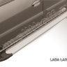 Пороги алюминиевые "Optima Silver" Lada Largus, фото 4
