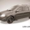 Пороги алюминиевые "Luxe Black" Lada Largus - фото 5 - id-p131425313