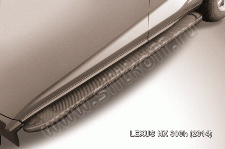Пороги алюминиевые "Optima Black" Lexus NX 300h (2014)