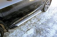 Пороги алюминиевые Optima Silver 1800 серебристые Lexus RX-350 (2015)