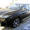 Пороги алюминиевые Luxe Black 1800 черные Lexus RX-350 (2015), фото 5