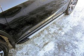 Пороги алюминиевые Luxe Silver 1800 серебристые Lexus RX-350 (2015)
