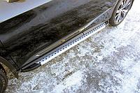 Пороги алюминиевые Standart Silver 1800 серебристые Lexus RX-350 (2015)