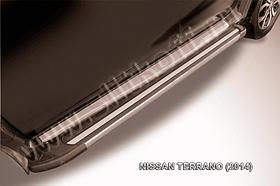 Пороги алюминиевые "Luxe Black"  1700 черные Nissan Terrano (2014)