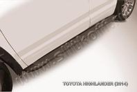 Пороги алюминиевые "Optima Black" 1800 черные Toyota Highlander (2014)