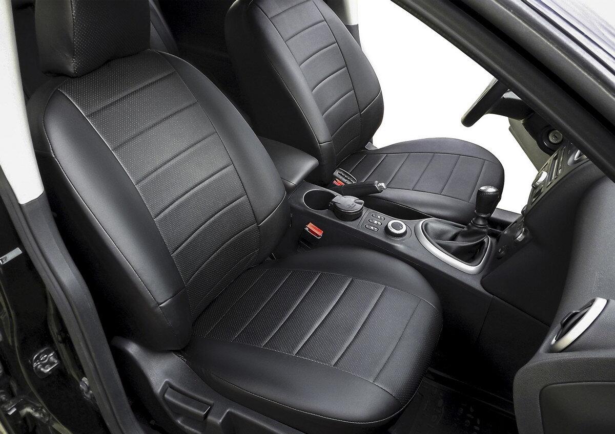 Чехлы Volkswagen Caddy III   5 мест  экокожа  черно-серая 2004-2015