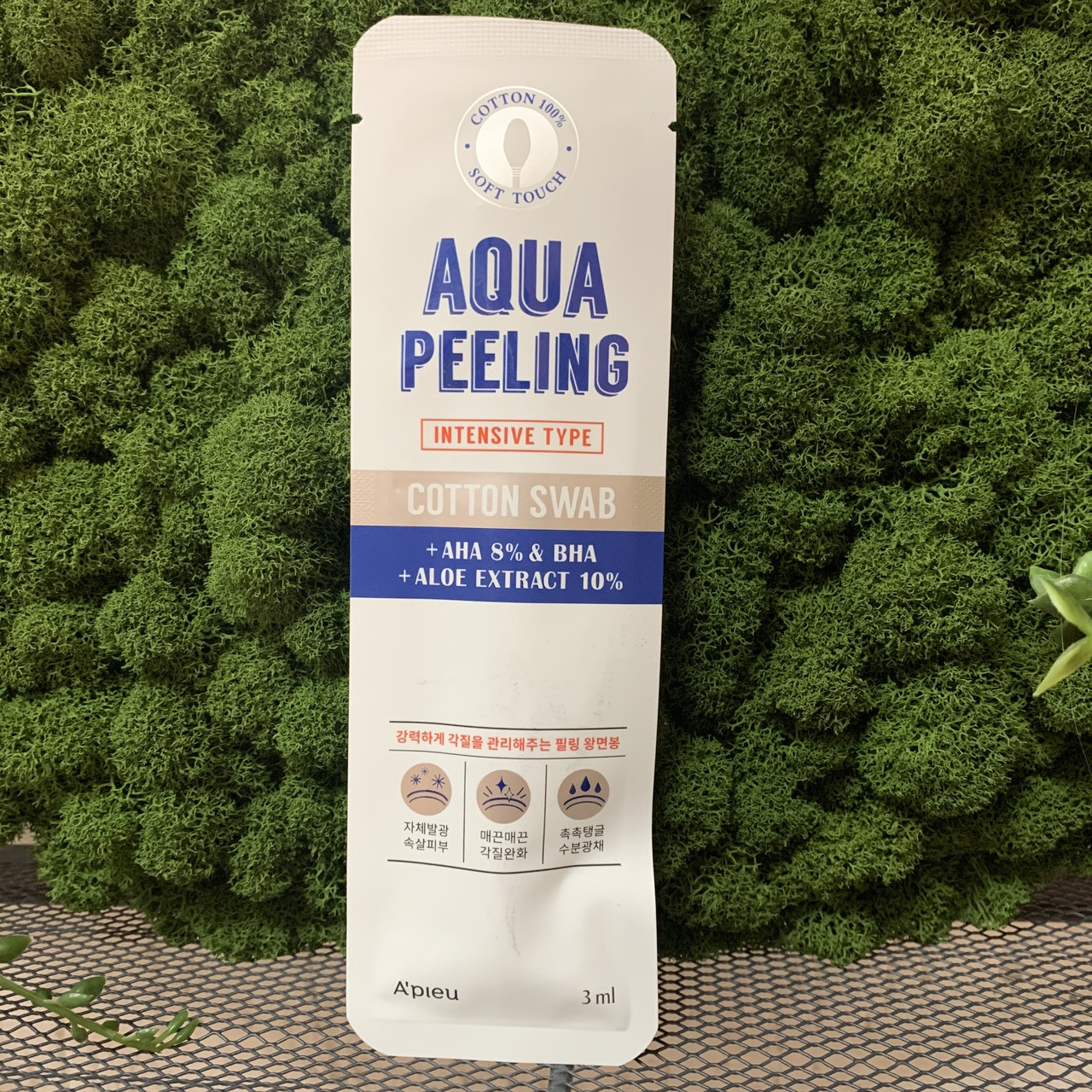 Очищающие ватные палочки для лица с АНА и BHA-кислотами A'PIEU Aqua Peeling Cotton Swab (Intens), 1 шт./3 мл