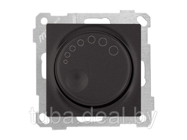 Выключатель поворотный (диммер) (скрытый, без рамки, винт. зажим, 1000Вт) черный, DARIA, MUTLUSAN (220VAC, 100 - фото 1 - id-p131435359