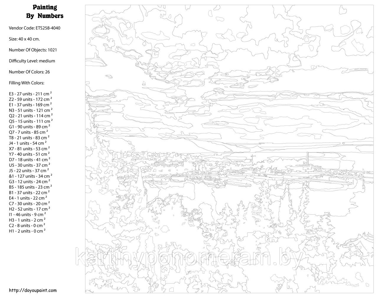 Картина по номерам, 40 x 40, ETS258-4040 - фото 2 - id-p131437140