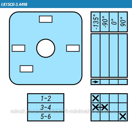 Переключатель LK15CD-3.4498\P03 схема 3=>2-0-1