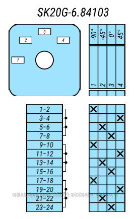 Переключатель SK20G-6.84103\P03 схема 1-2-3-4