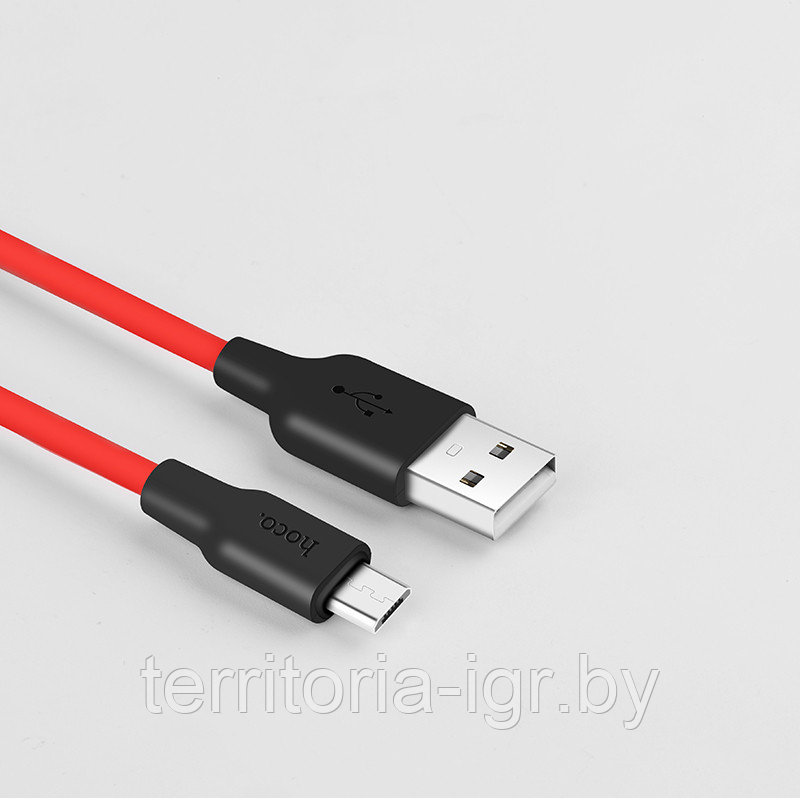 Дата-кабель силиконовый X21 Micro-USB 1м. 2А. черно-белый Hoco - фото 5 - id-p131524640