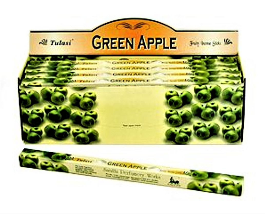 Благовония Зеленое Яблоко (Tulasi Sarathi Green Apple), 8шт - приятная кислинка - фото 1 - id-p131526866