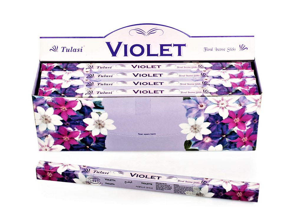 Благовония Фиалка (Tulasi Sarathi Violet), 8шт - шелковисто нежный аромат