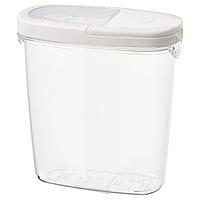 IKEA/ ИКЕА 365+ Контейнер+крышка д/сухих продуктов, прозрачный, белый1.3 л