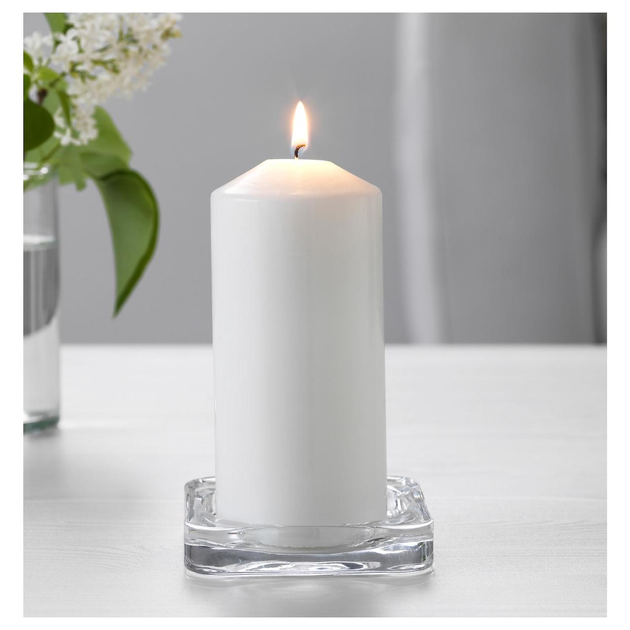 IKEA/ ГЛАСИГ Тарелка для свечи, прозрачное стекло10x10 см - фото 3 - id-p131527989