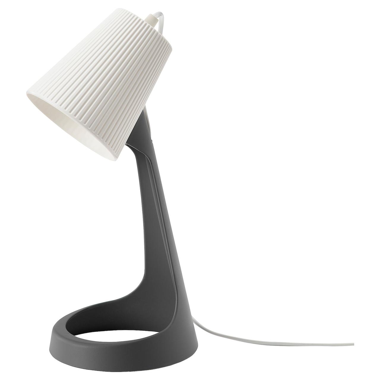 IKEA/  СВАЛЛЕТ Лампа рабочая, темно-серый, белый