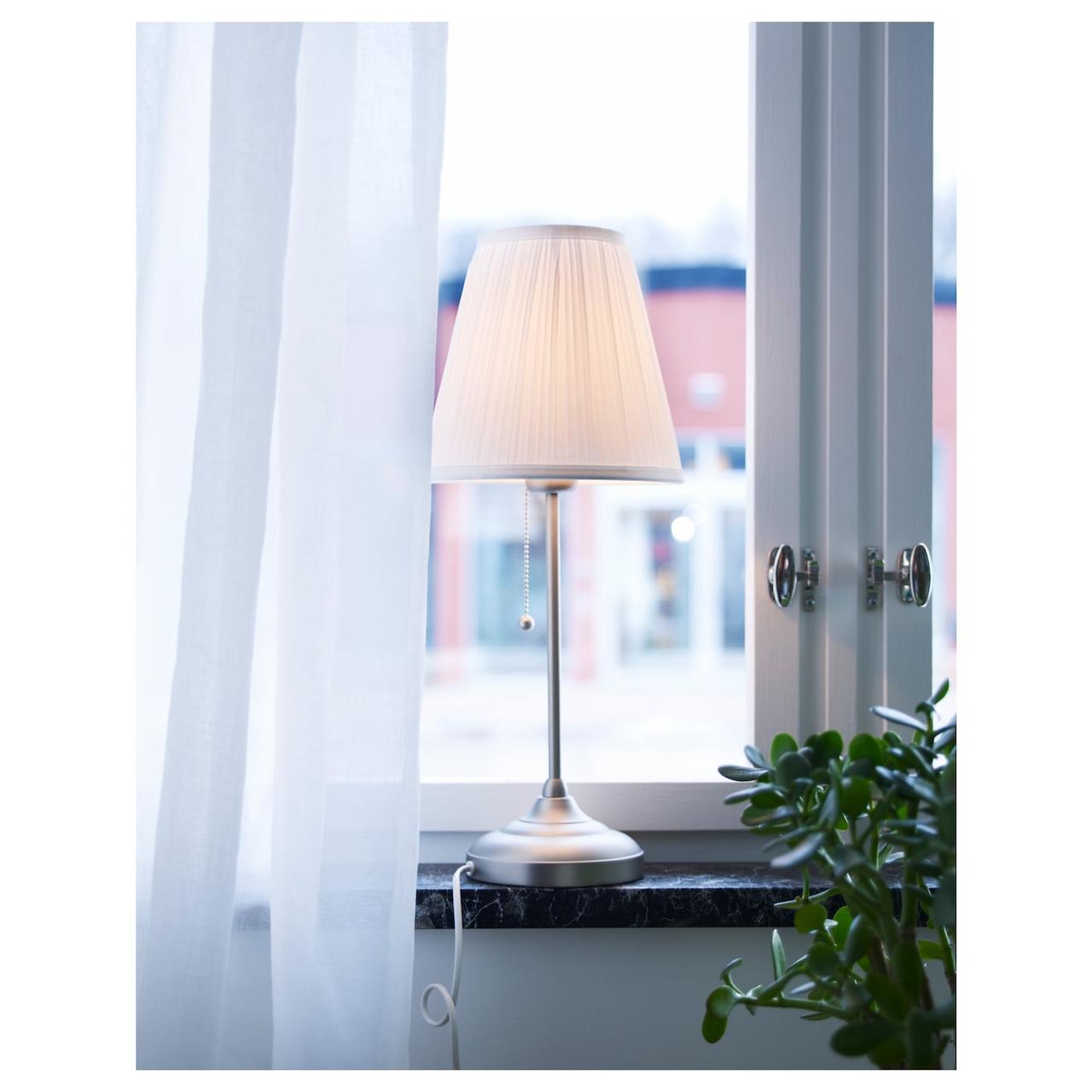IKEA/ ОРСТИД Лампа настольная, никелированный, белый - фото 5 - id-p131528122