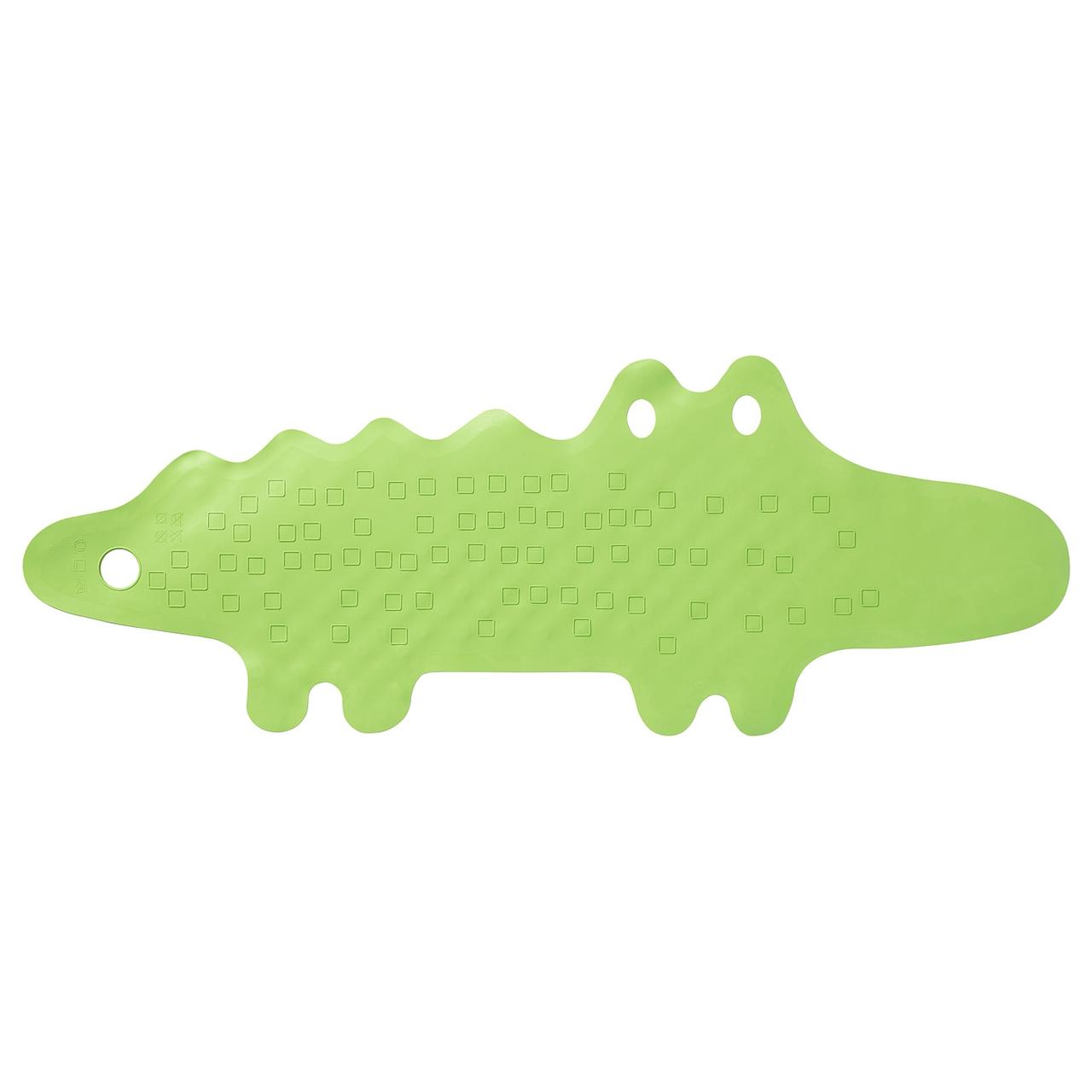 IKEA/ ПАТРУЛЬ Коврик в ванну, крокодил зеленый33x90 см