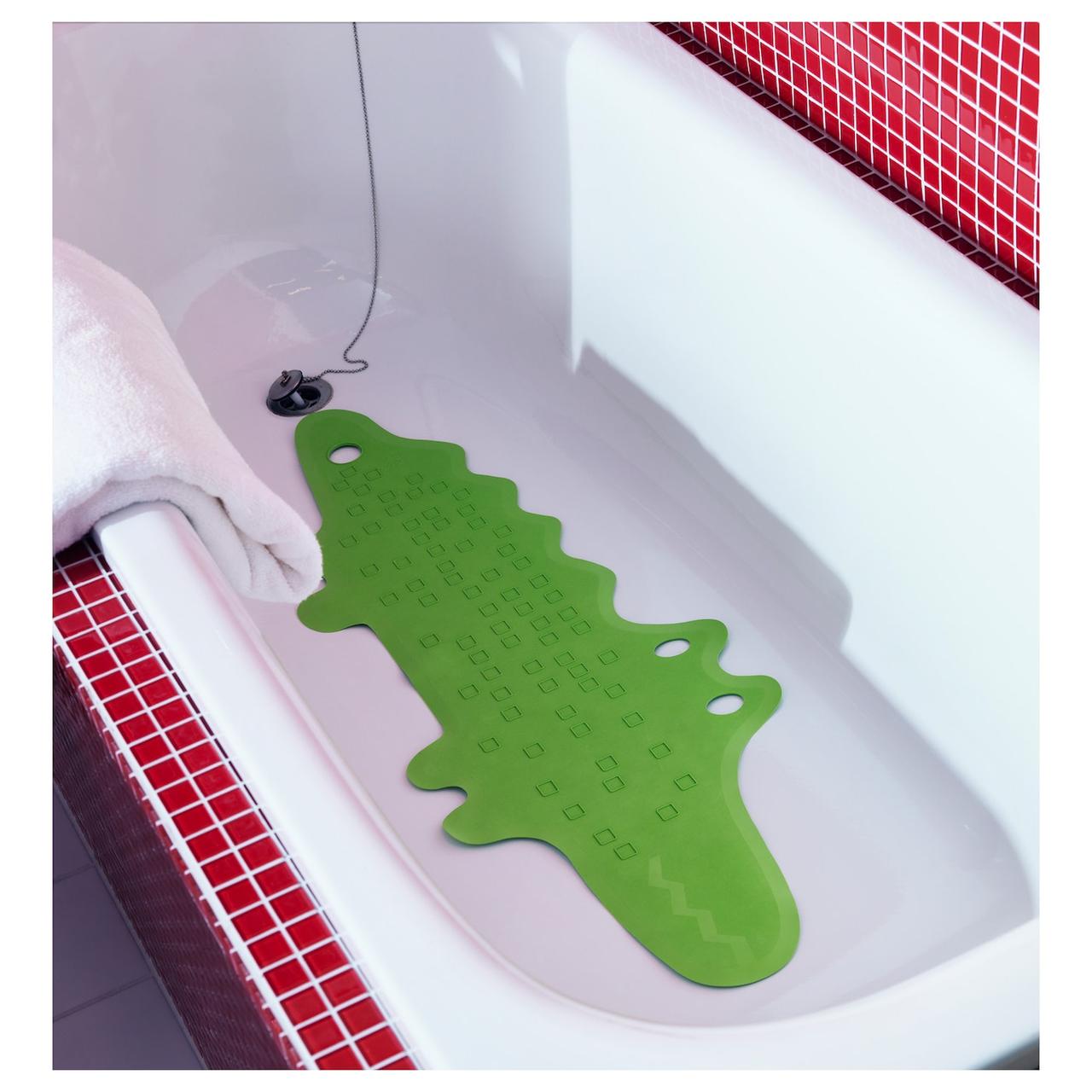 IKEA/ ПАТРУЛЬ Коврик в ванну, крокодил зеленый33x90 см - фото 3 - id-p131528148