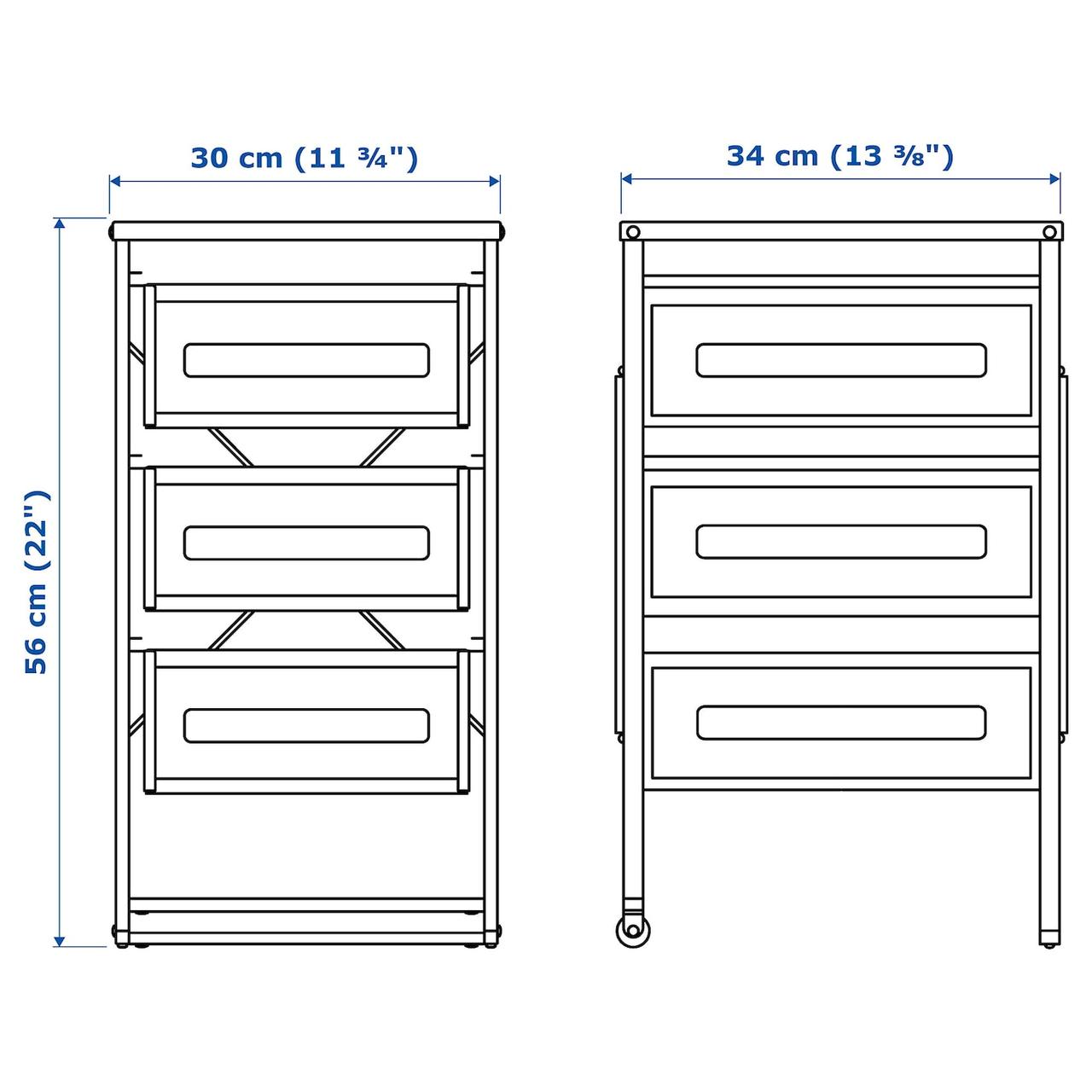 IKEA/ ЛЕННАРТ Тумба с ящиками, белый - фото 4 - id-p131528366