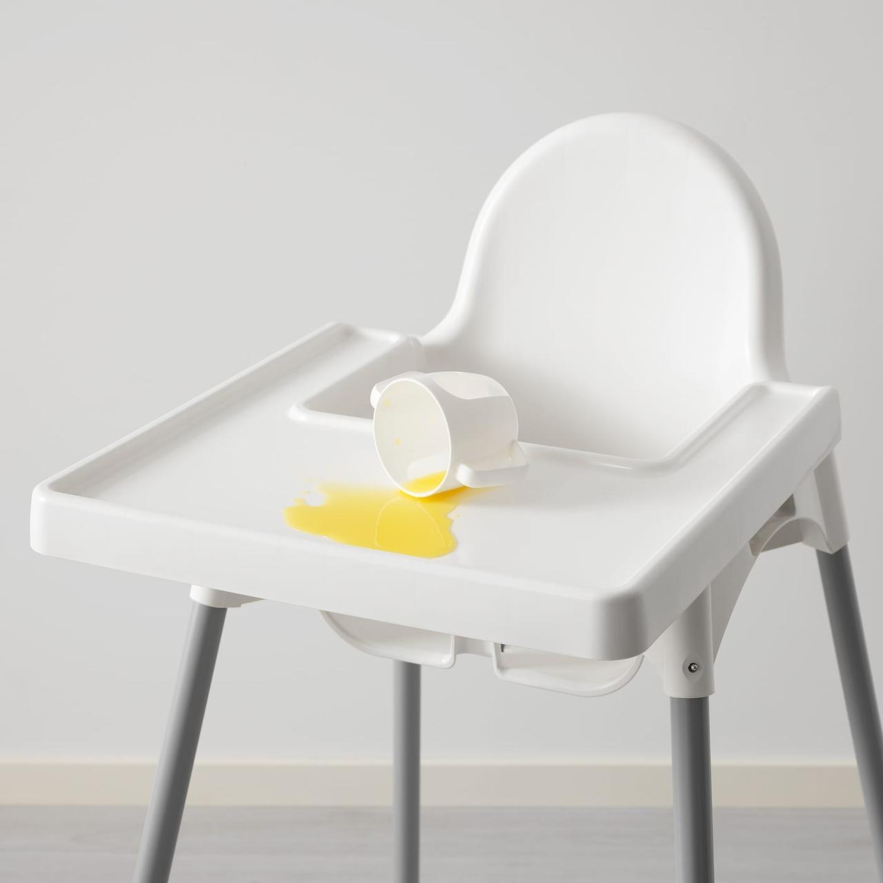IKEA/ АНТИЛОП Высокий стульчик со столешн, серебристый белый, серебристый - фото 6 - id-p131528455