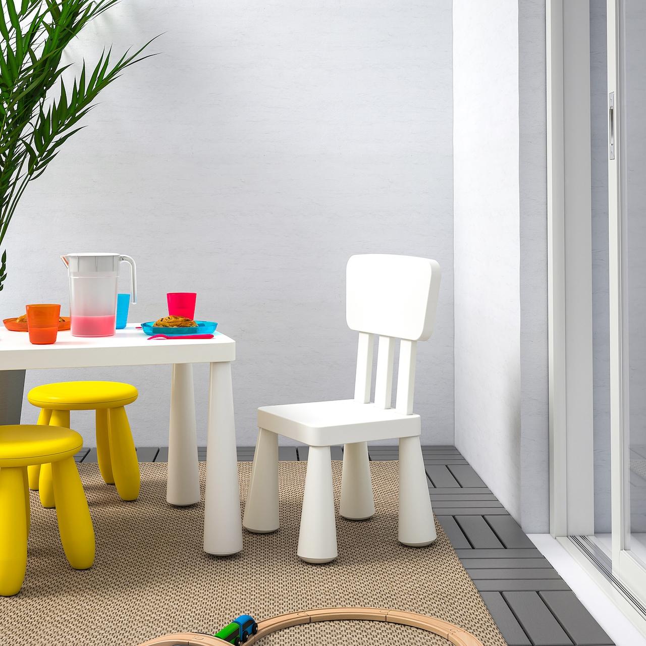 IKEA/ МАММУТ Детский стул, д/дома/улицы, белый - фото 2 - id-p131528553