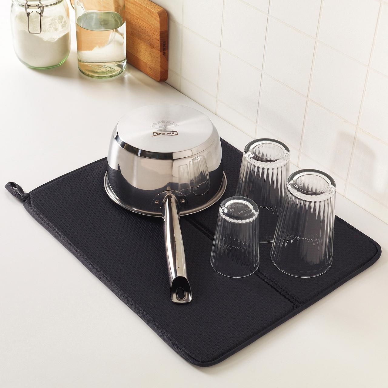 IKEA/ НЮХОЛИД Коврик для сушки посуды, темно-серый44x36 см - фото 2 - id-p131529696