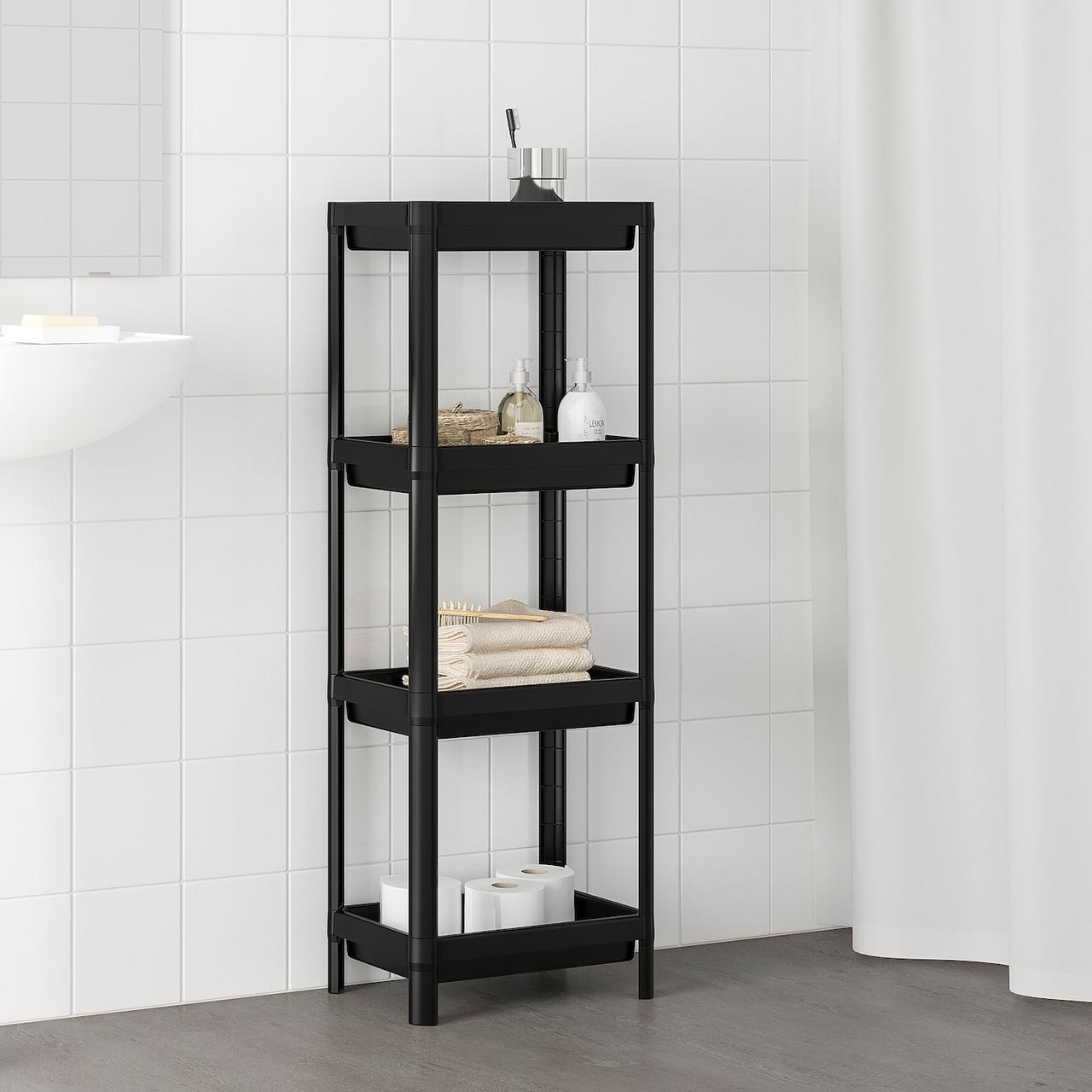IKEA/ ВЕСКЕН Стеллаж, черный36x23x100 см - фото 3 - id-p131532053