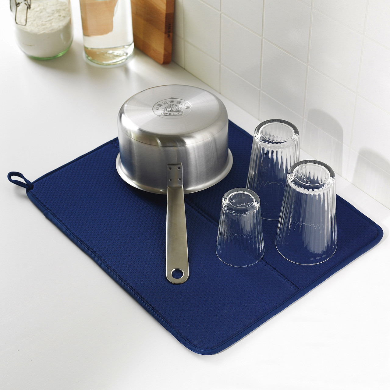 IKEA/ НЮХОЛИД Коврик для сушки посуды, синий44x36 см - фото 2 - id-p131529712
